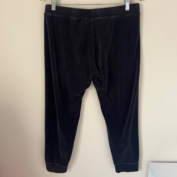 Juicy Couture Y2K Black Velour Jogger Track Pants Size L - Picture 2 of 9